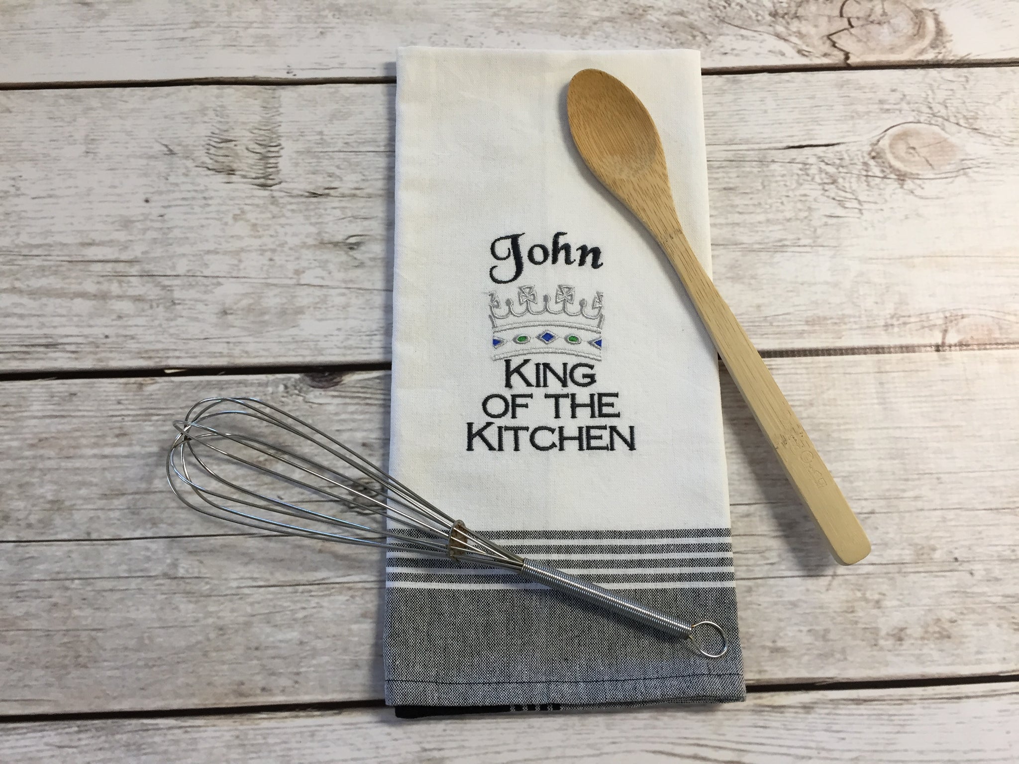 Modern Trendy King of the Kitchen Crown For Men Kitchen Towel, Zazzle